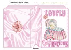 Vintage Sleepy Baby in a Crib with Her Bottle Folded Book