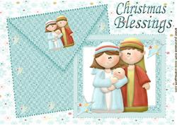 Nativity with Baby Jesus on Card with Envelope A4