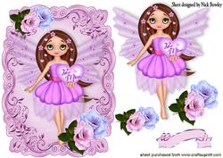 Be Mine on Heart with Pink Faerie and Roses
