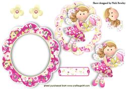 Pretty Garden Faerie with Flowers Rocker Card