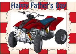 Red Quad Bike with Mud for Fathers Day A4