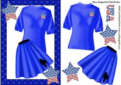 Poodle Skirt with Blue Jumper with American Star