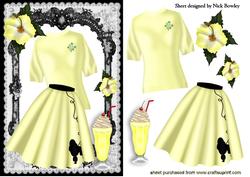 Lemon Poodle Skirt with Jumper and Milkshake