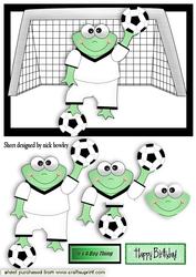 Cute Froggie Footballer with Goal Post