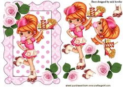 Bubblegum Waitress on Rollerskates with Roses
