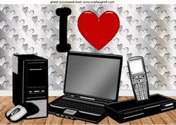 I Love My Computer! with a Big Heart A4
