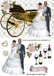 Gold Carriage with Wedding Couple