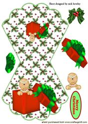 Gingerbread Man in Parcel with Bow Rocker Card