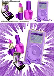 Girls Mp3 Player in Purple with Makeup 8x8