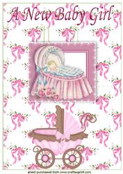 Baby Girl in Lace Frame Pop Up with Pram