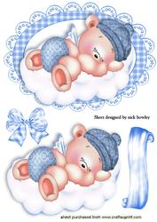 Cute Little Angel Bear on a Cloud