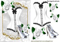 White/black Basque with Shoes and White Roses
