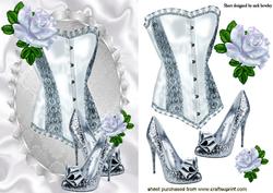 Satin Silver Basque with Sparkle Shoes and Roses