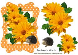 Cascading Orange Flowers with Hedgehogs
