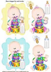 Messy Babies Eating Cake, Boy/girl Toppers