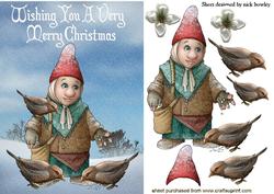Feeding the Birds in the Snow Christmas Gnome