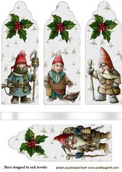 Christmas Gnomes with Holly, Bookmarks