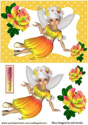 Pretty Summer Orange/yellow Faerie with Rainbow Roses