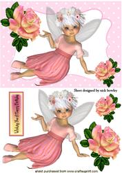 Candy Floss Pink Faerie with Rainbow Roses