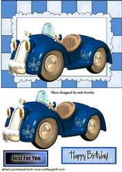 Driving in My Blue Toon Car