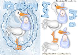 It's a Boy! with Stork on Lace Frame