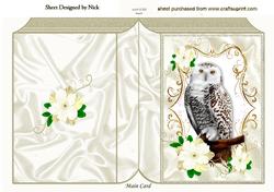 Beautiful Owl on a Branch with Flowers Folded Book