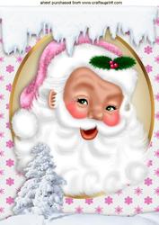 Lovely Santa with Snow and Christmas Tree A4