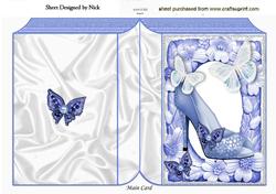 Denim Blue with Pretty Shoe! in Flower Frame Folded Book