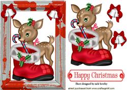 Reindeer with Santa Boot & Candycane