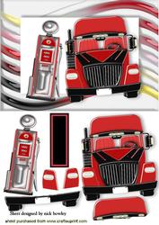 Red Trucker with Gasoline