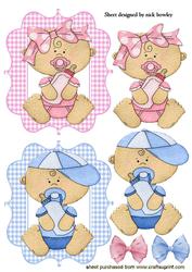 Baby Boy/baby Girl Felt Toppers in Gingham Frames