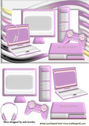 I Love My Pink Gadgets! Computer and Laptop in Funky Frame