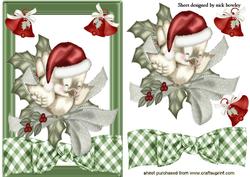 Robin in Santa Hat with Christmas Bells
