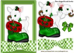Little White Deer with Candycane & Boot