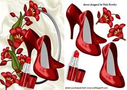 Pretty Red Flowers with Red Shoes & Lippy