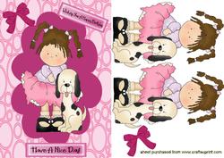 Cute Little Girl & Puppy