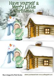 I Love Cuddling My Snowman, with Cottage