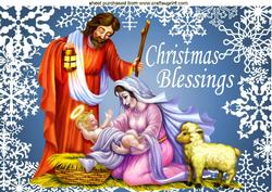 Christmas Blessings Nativity Scene A4