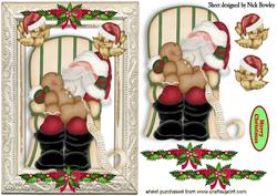 Santa Sleeping in His Chair with Robins