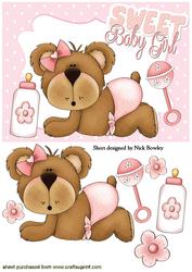 Sweet Baby Girl, Cute Baby Teddy with Bottle