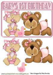 Baby Girl and Teddy! First Birthday