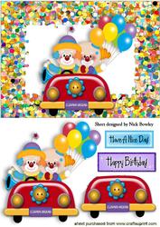 Clownin Around in a Car in Jigsaw Frame