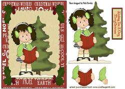 Little Girl Carol Singing with Tree