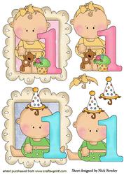 Baby Girl /boy First Birthday Toppers