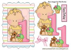 Baby Girls First Birthday with Cupcake