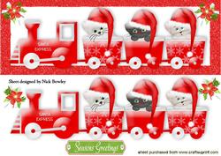 Santas Express with Kitties in Santa Hats Dl