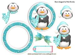 Christmas Penguin in Scarf Rocker Card