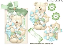 Little White Bear on a Tag with Bow