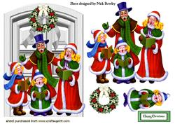 Vintage Carol Singers with Front Door