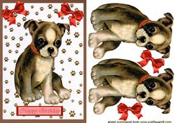 Cute Little Puppy with Red Bows